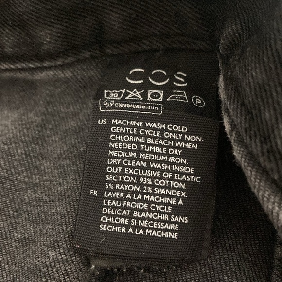 Cos Black Velvet Denim Mini Skirt With Adjustable Waist, sz 12 - Picture 8 of 8